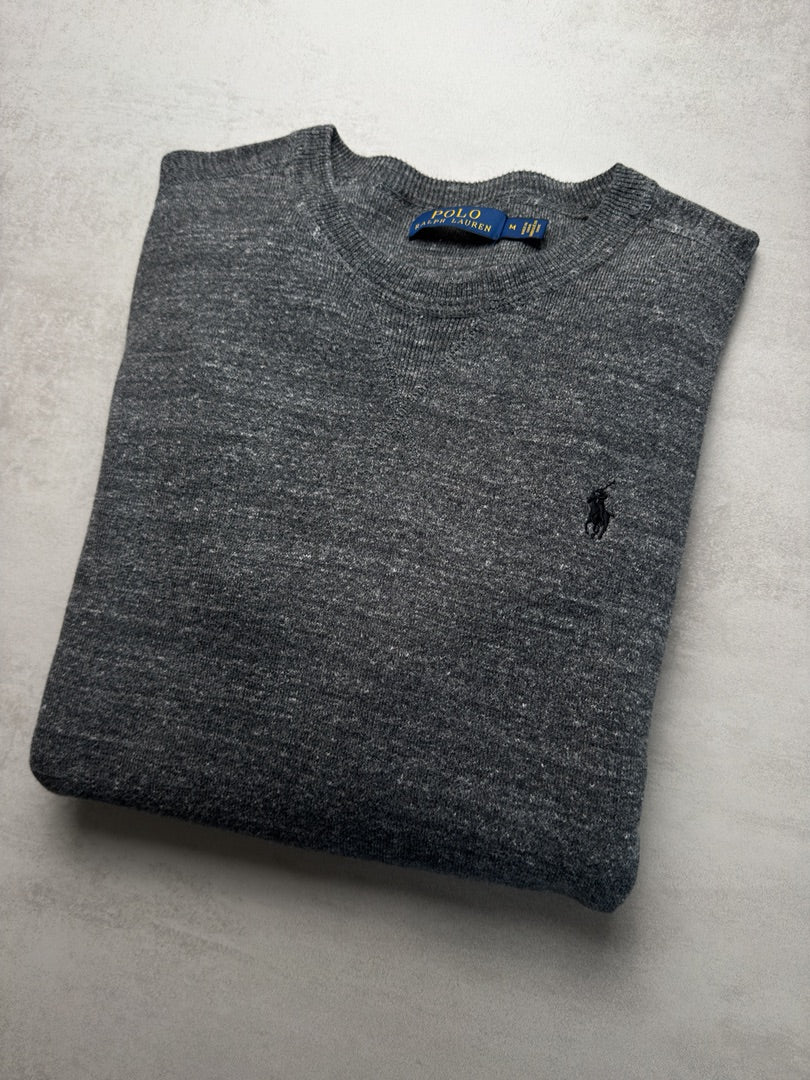 Pull crewneck homme M gris col rond Polo Ralph Lauren gris M68