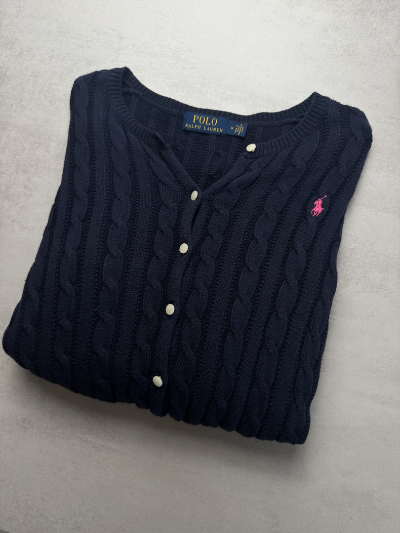 Cardigan bleu marine torsadé femme Polo Ralph Lauren taille femme M W4