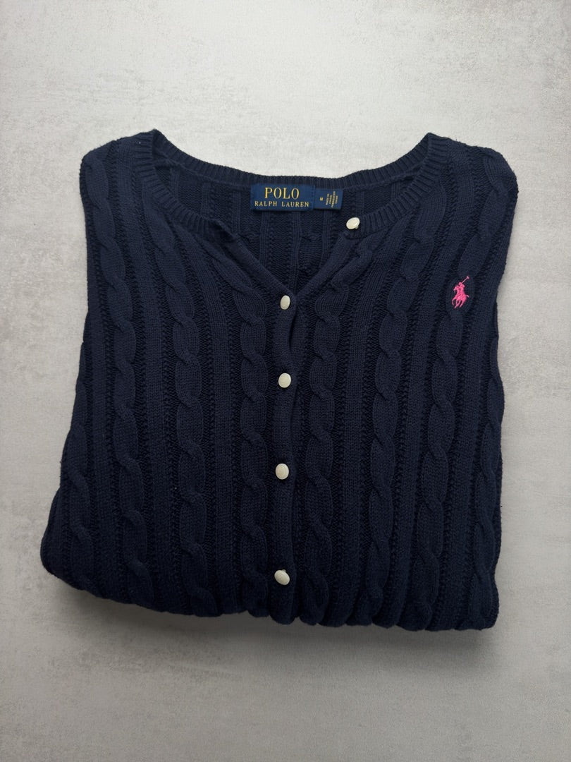 Cardigan bleu marine torsadé femme Polo Ralph Lauren taille femme M W4