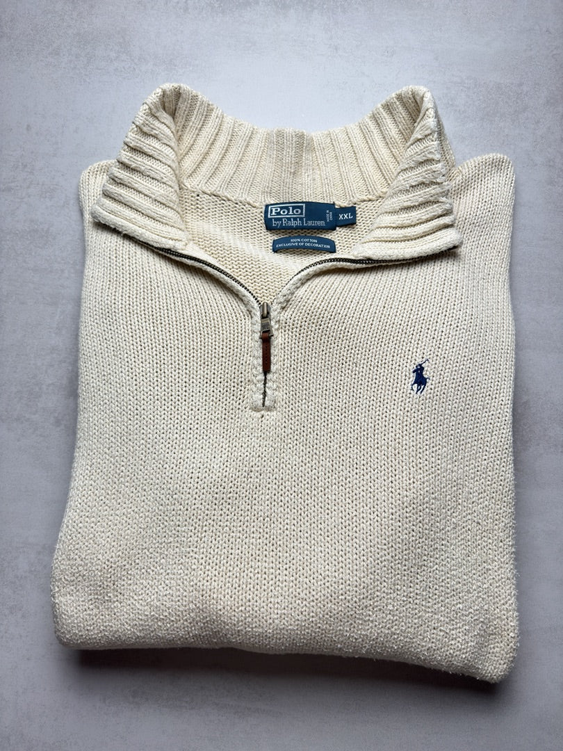 Pull 1/4 zip half zip en maille Polo Ralph Lauren Xxl S277