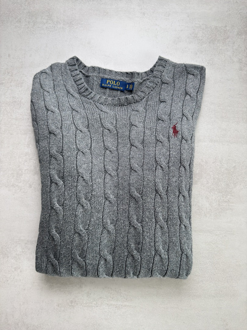 Pull gris homme S torsadé en maille Ralph Lauren gris taille S M202