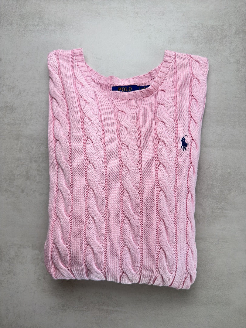 Pull torsadé en maille homme S rose clair Polo Ralph Lauren taille S M216