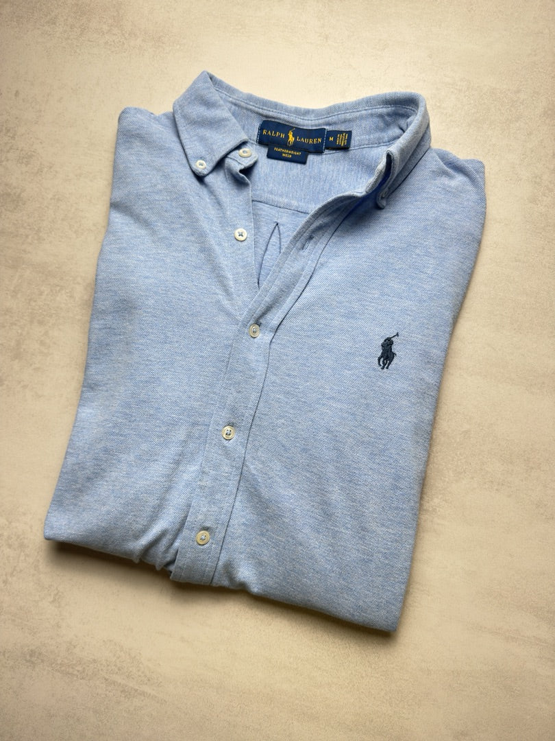 Chemise homme M bleu clair en maille légère Ralph Lauren pour homme M388