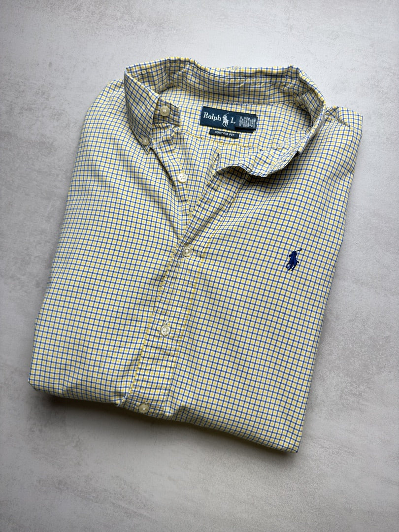 Chemise homme M jaune à carreaux Ralph Lauren M392