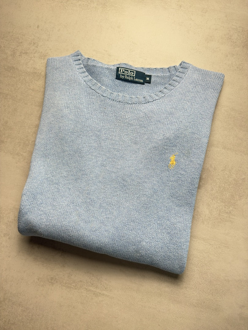 Pull homme M bleu clair torsadé en maille cable knit homme Polo Ralph Lauren M395