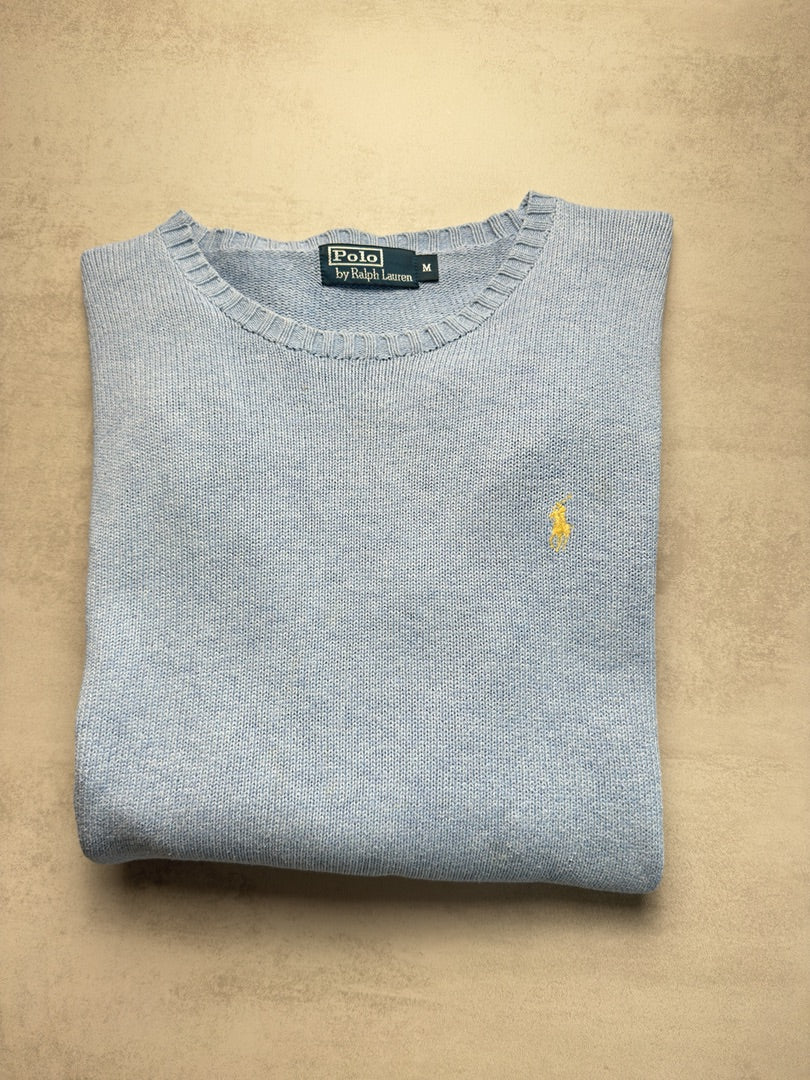 Pull homme M bleu clair torsadé en maille cable knit homme Polo Ralph Lauren M395