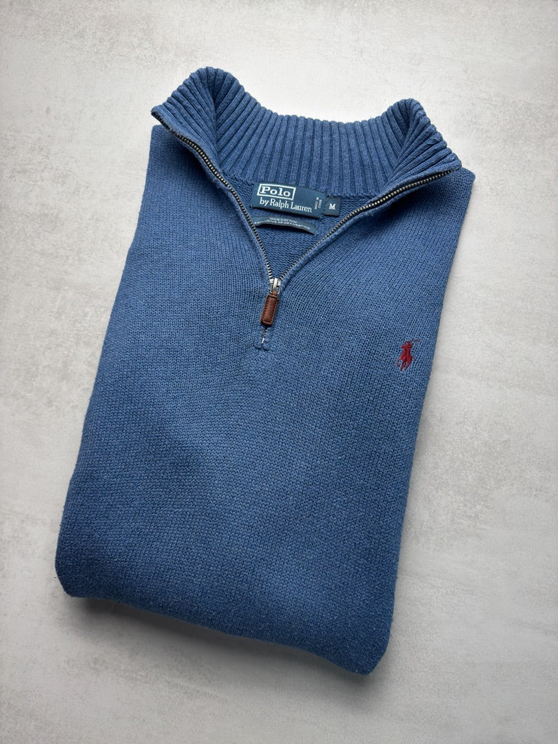 Pull homme M 1/4 zip half zip camionneur en maille homme old money M399