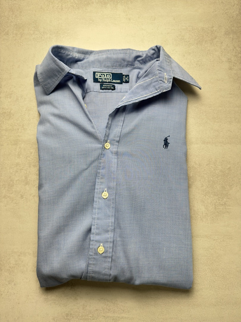 Chemise à motifs bleu clair homme xl large en coton bleu homme Polo Ralph Lauren S300