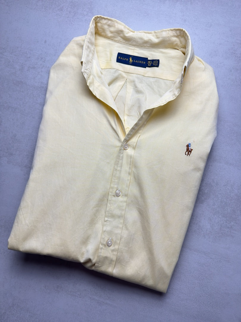Chemise jaune clair homme xl classique en coton Ralph Lauren homme S308