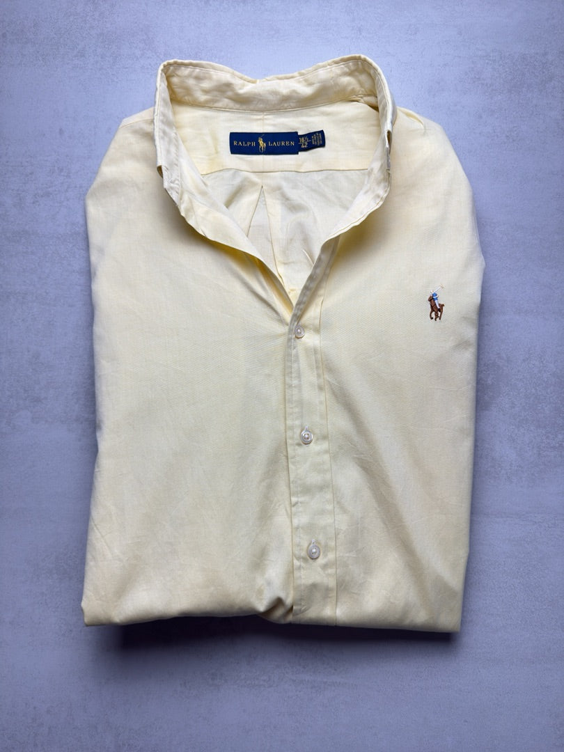 Chemise jaune clair homme xl classique en coton Ralph Lauren homme S308