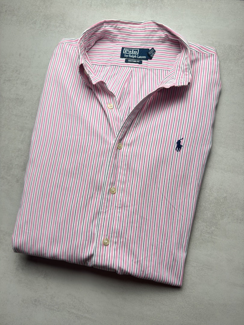 Chemise à rayures rose homme L rayée premium Polo Ralph Lauren homme S314
