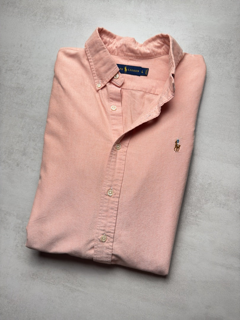 Chemise orange clair homme L classique en coton Ralph Lauren pour homme S323