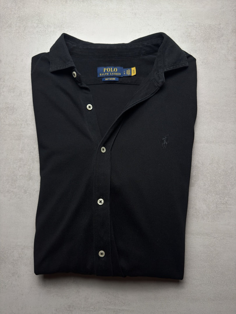 Chemise noir polo homme L knit Oxford nouvelle collection Ralph Lauren noire homme S324