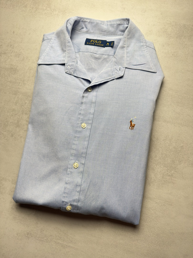 Chemise homme L bleu clair classique en coton bleu Ralph Lauren homme S329