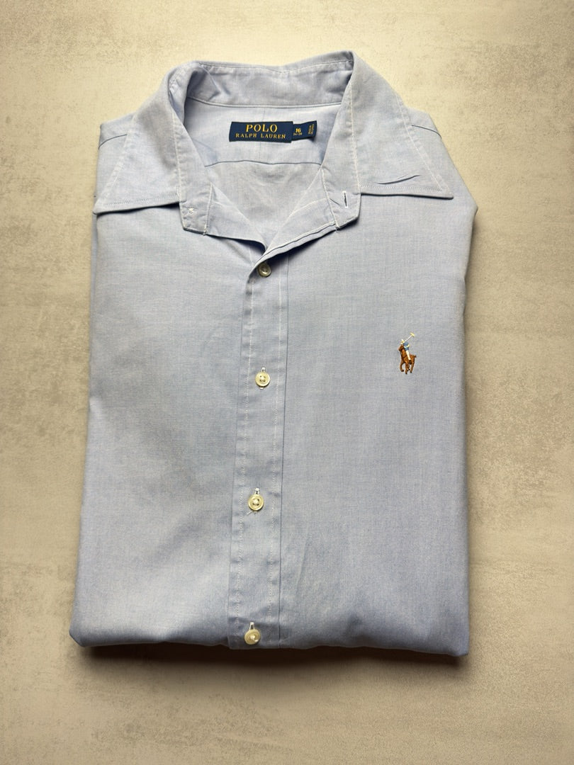 Chemise homme L bleu clair classique en coton bleu Ralph Lauren homme S329