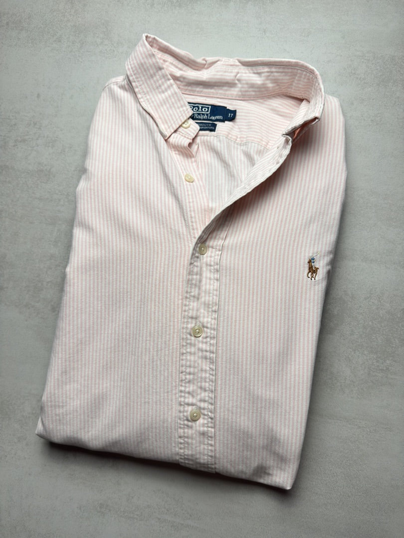 Chemise homme xxl à rayures rose clair rayée en coton Ralph Lauren homme S330