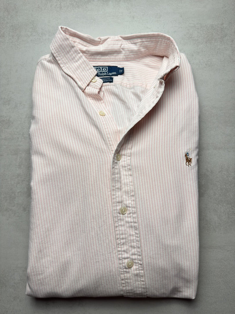 Chemise homme xxl à rayures rose clair rayée en coton Ralph Lauren homme S330