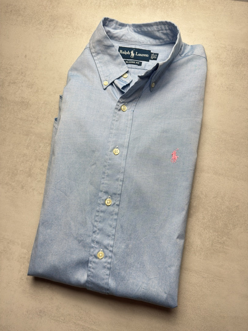 Chemise bleu clair homme L classique Ralph Lauren homme bleu clair S333
