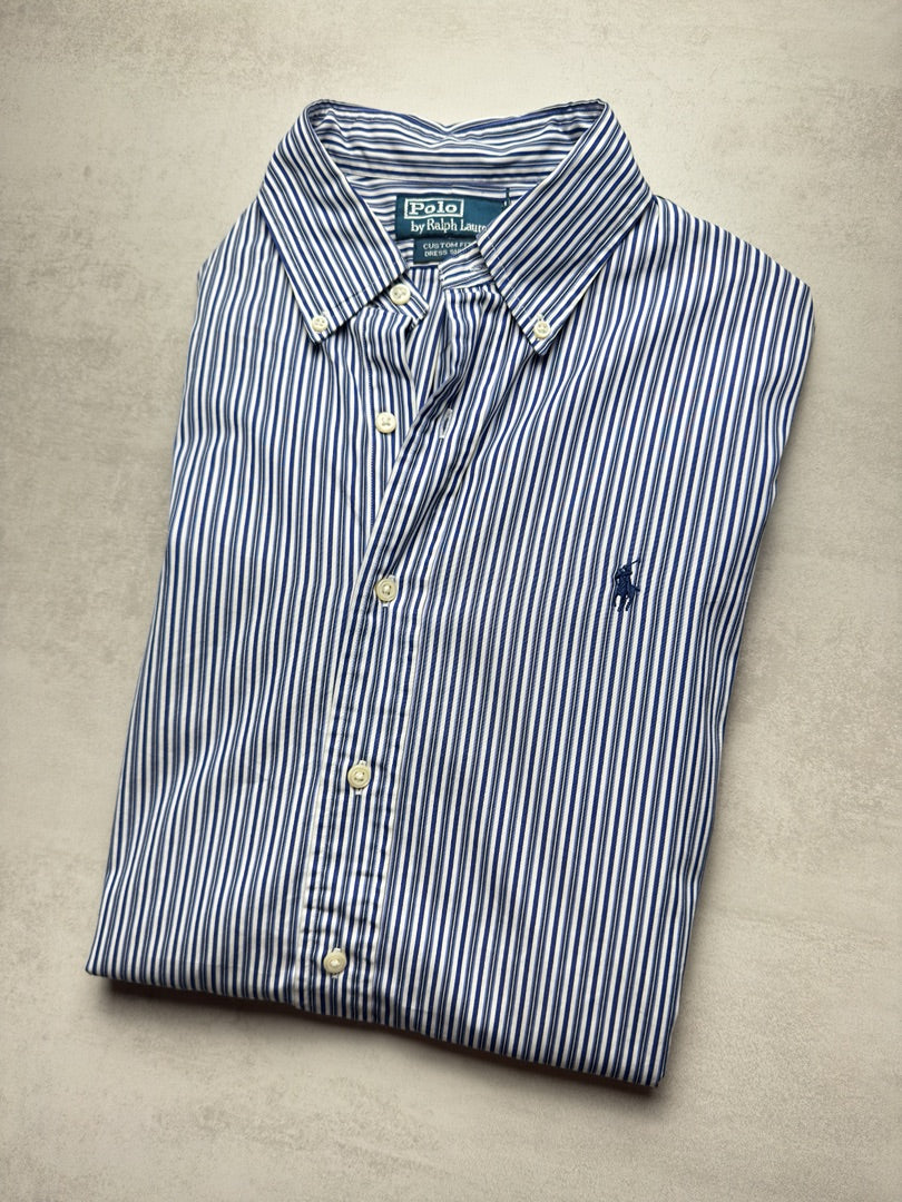 Chemise homme L rayée bleu classique homme Polo Ralph Lauren S335