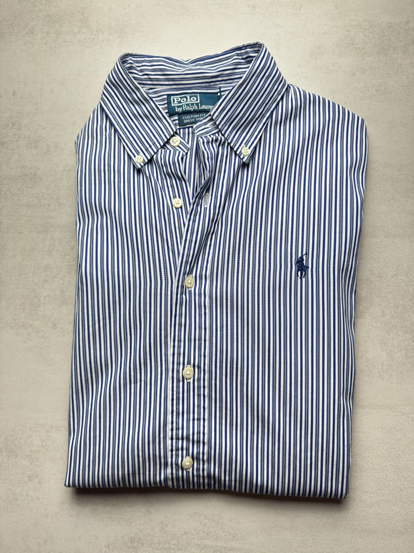 Chemise homme L rayée bleu classique homme Polo Ralph Lauren S335