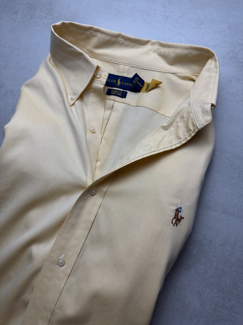 Chemise nouvelle collection jaune clair homme L classique Ralph Lauren jaune homme S336