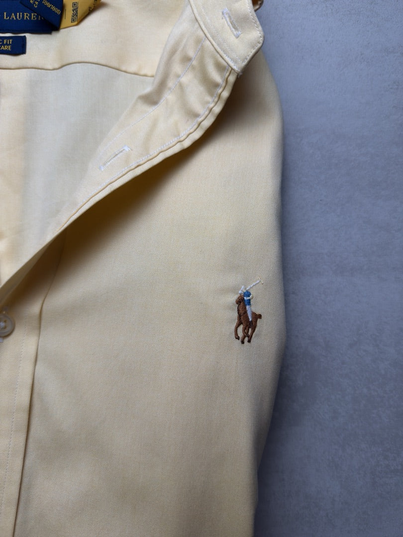 Chemise nouvelle collection jaune clair homme L classique Ralph Lauren jaune homme S336