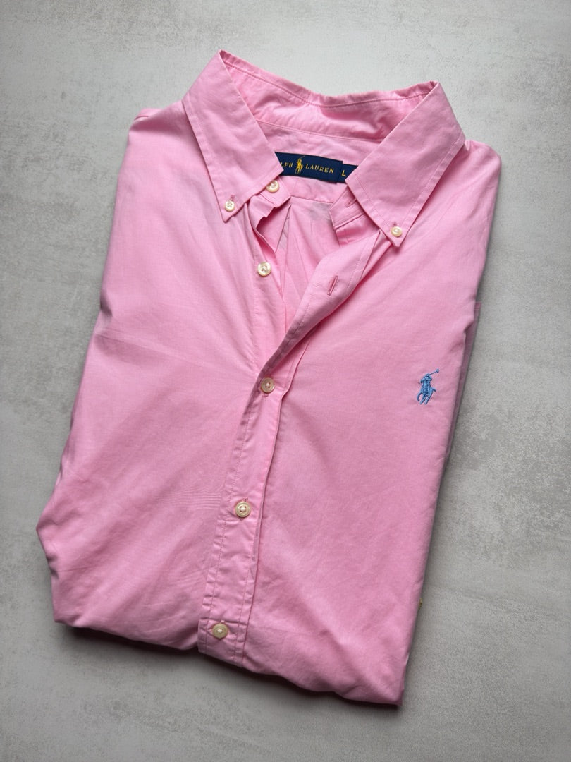 Chemise rose clair homme L classique en coton rose Ralph Lauren homme S338