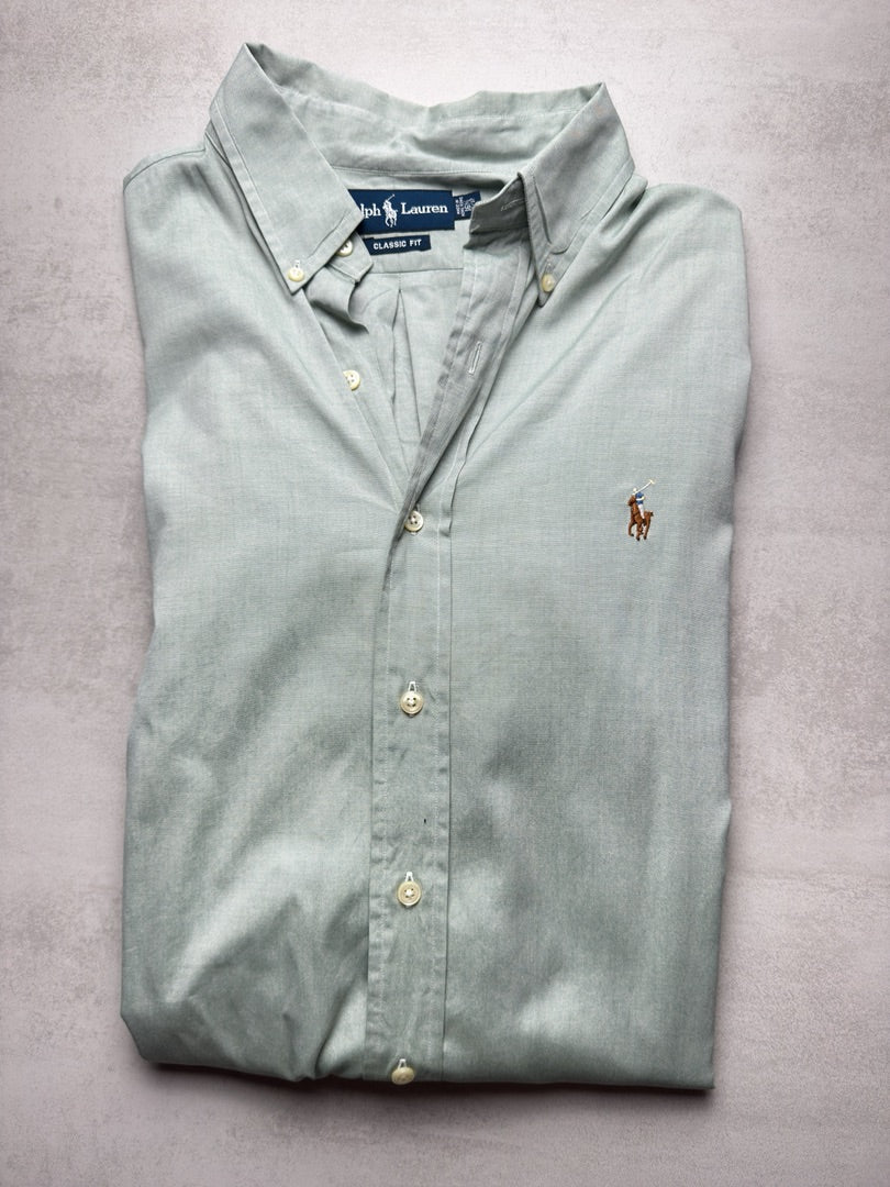 Chemise homme xl vert menthe classique Ralph Lauren en coton vert clair S339